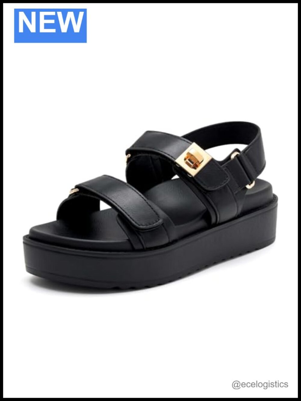 Women's Flat Sandals with Soft Cushioned Footbed Open Toe Slides Adjustable